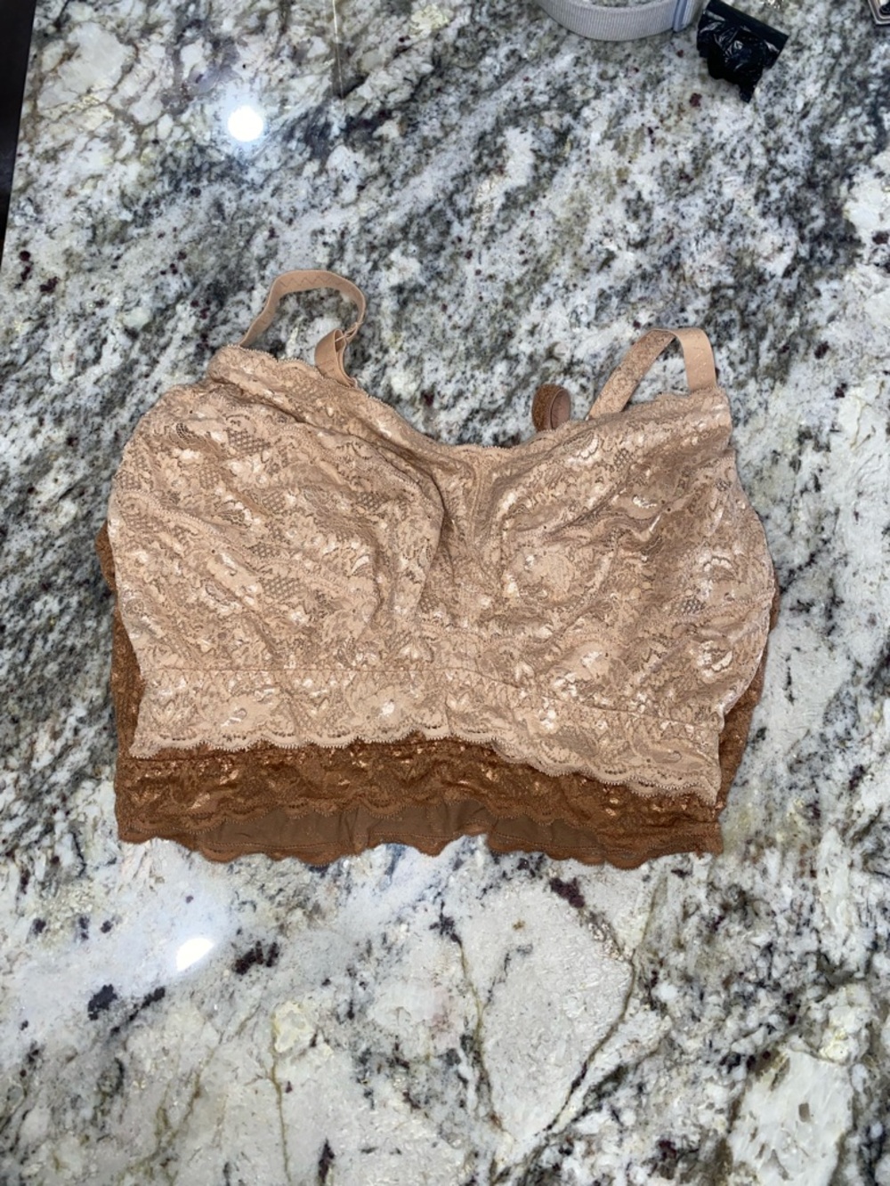 Lace Bralette in Nude & Brown - Women's Intimates - Cosabella